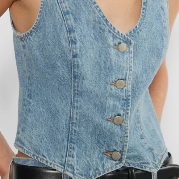 Denim Forum 90s Denim Vest Blue Y2K Western Stagecoach Festival Size Medium - Picture 3 of 10